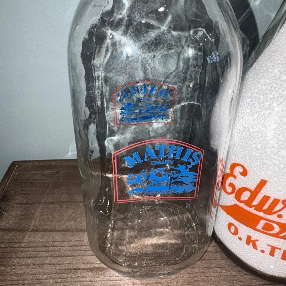 Vintage Pyroglaze Milk Bottle Set Multicolor Mathis Hoff Haskell